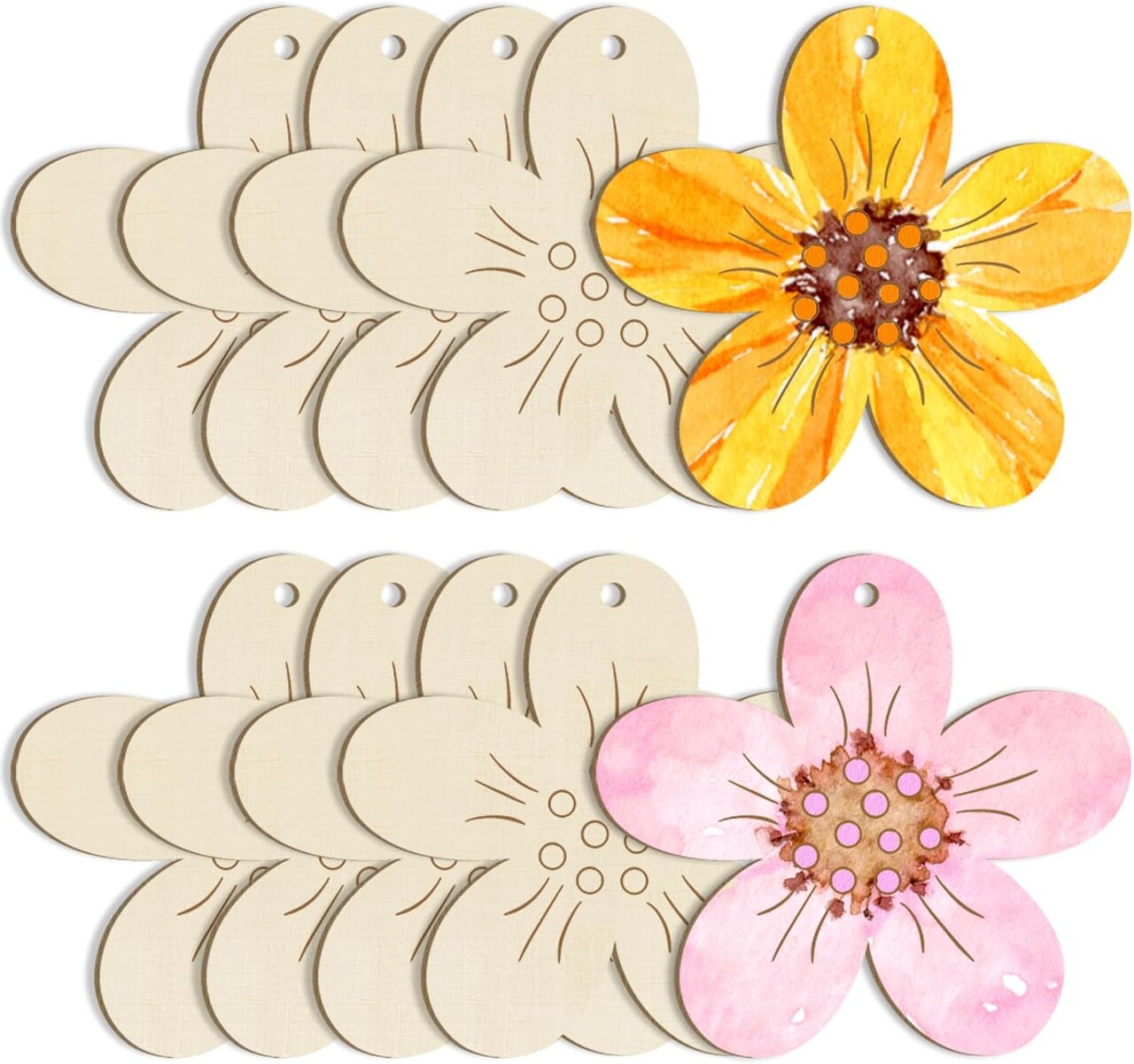 Large Size 7 inch Wooden Spring Decorations Ornaments to Paint